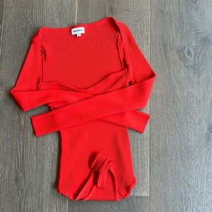 Knit Bodysuit red